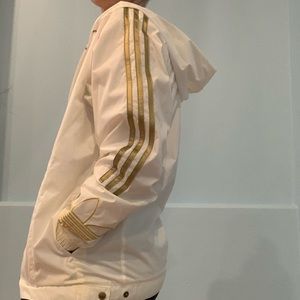 White and Gold Brand New Adidas Windbreaker